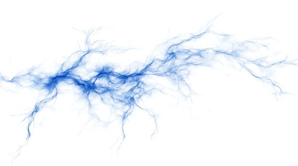 Electric Blue Veins Abstract Design on White Backdrop Artistic Illustration Graphic Visual