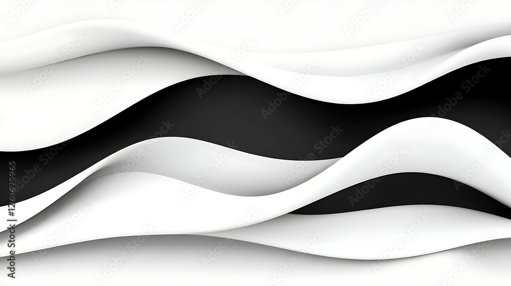 Canvas Prints Elegant Abstract Wavy Lines Monochrome Backdrop Design in Contemporary Style Composition