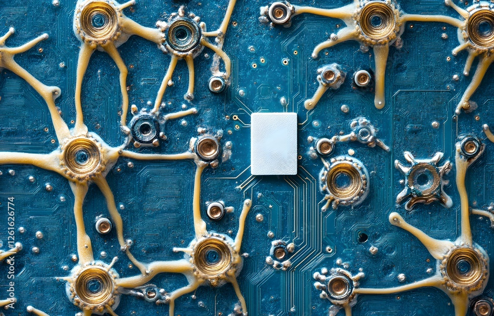 Aufkleber Abstract Neural Network on Circuit Board