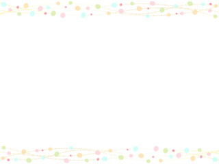 カラフルな水玉がかわいいフレーム背景イラスト