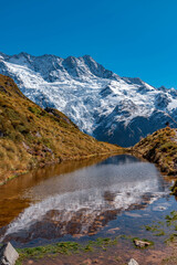 Mt Cook in New Zealand Reflection over Water