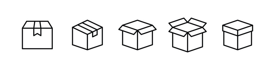 Box icon set vector. Package icon	