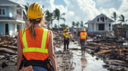 Disaster response team providing aid and relief in the aftermath of a natural disaster