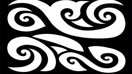 Fototapeta premium Elegant Monochrome Swirls Pattern for Decorative Design Project Graphic Resource Swirling Shapes