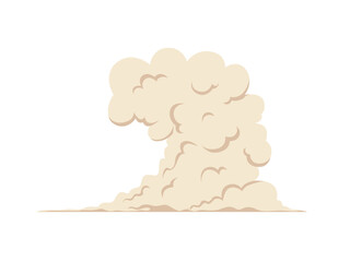 Cloud of dust, car exhaust stream, car wheel smoke, smog flow, animation of fast motion