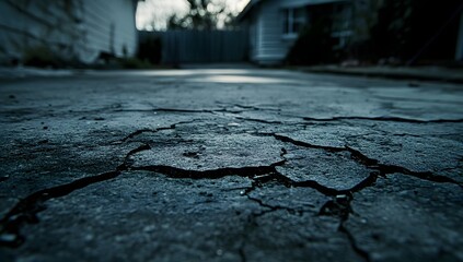 Obraz premium Cracked Concrete Patio Backyard