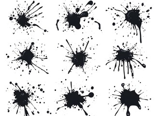 Abstract Black Ink Splatter Collection Design