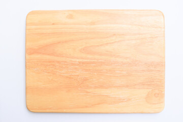 brown wooden tray isolated on white background
