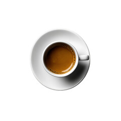 A Cup of Coffe isolated on transparent background. isolated design element, top view.