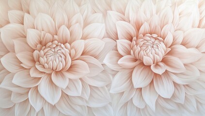 Obraz premium Pastel Dahlias on a Mural Background