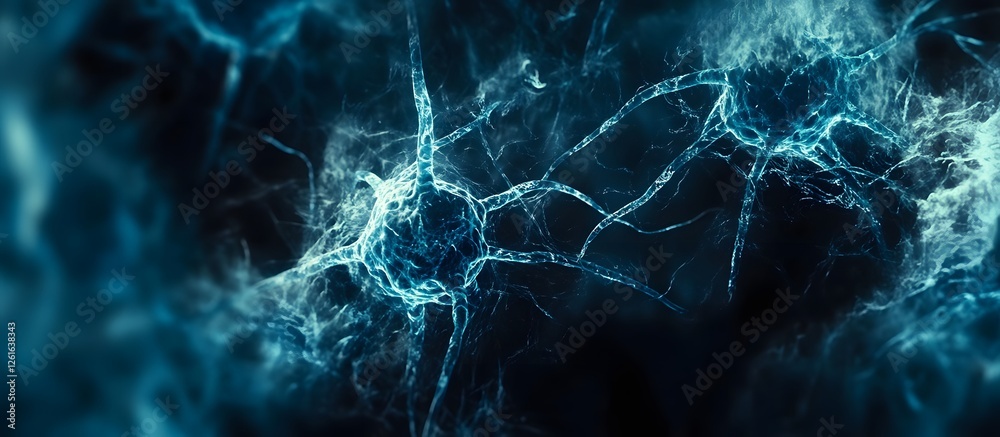 Poster neuron network in dark background
