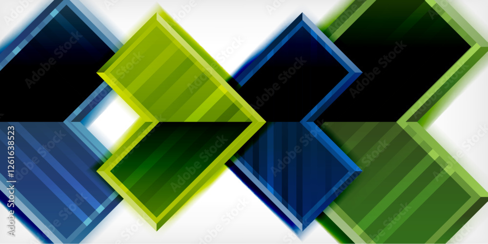 Poster Arrow symbols created with 3d effects and line texture geometric abstract background