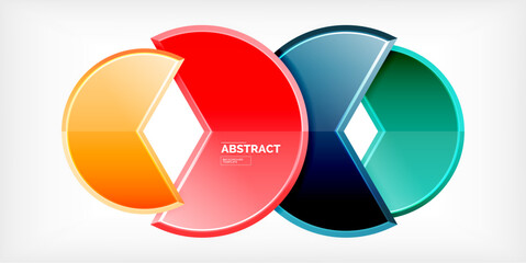 Trendy round shapes with triangular angle design element. Vector Illustration For Wallpaper, Banner, Background, Card, Book Illustration, landing page