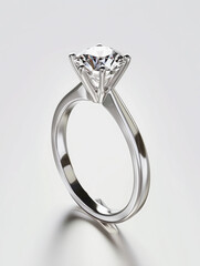A solitaire diamond engagement ring with a sleek, modern design.