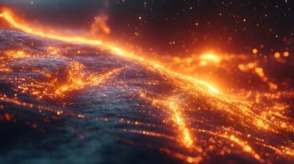 Molten Earth Abstract Volcanic Landscape