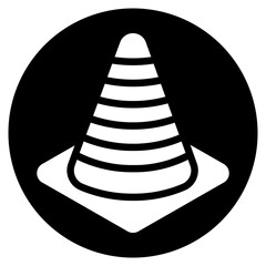 traffic cone glyph icon