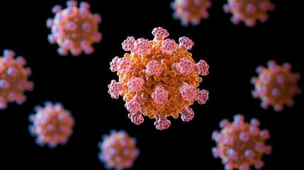 Close up of a cell filled with numerous small pink flowers in natural setting