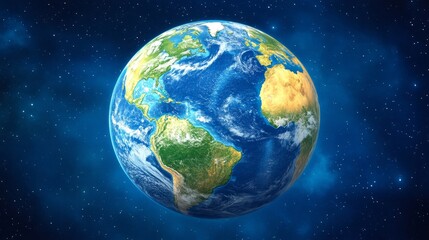 Obraz premium Globe showcasing six continents, representing global unity and earth science exploration.