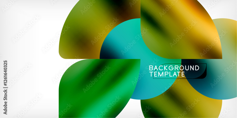 Poster bright circles with shadows abstract background