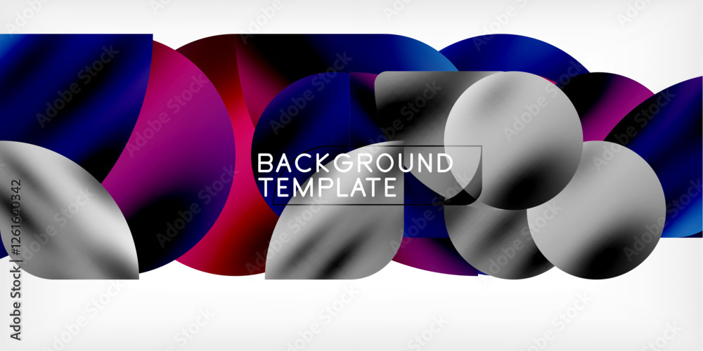 Poster bright circles with shadows abstract background