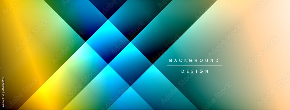 Aufkleber Dynamic shadow lines with gradient colors geometric background