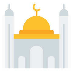 Mosque icon. Vector illustration. Symbols of Islamic worship and community