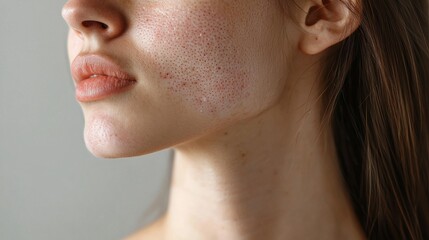 Obraz premium Woman with freckles smiling and looking at the camera outdoors in natural light