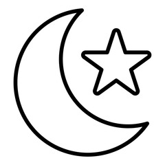 Obraz premium Crescent Moon icon. Vector illustration. Symbols of Islamic culture and heritage