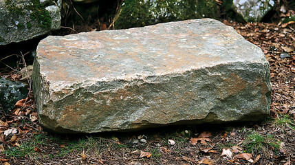 Obraz premium Natural Stone Block in Outdoor Setting