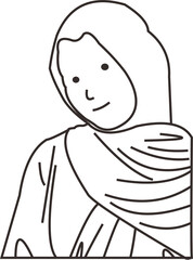 illustration fashion style hujab muslimah simple