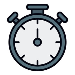 Stopwatch icon. Vector illustration. Symbols of time management and fitness training