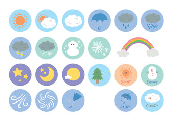 かわいい天気アイコンセット