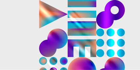 Triangles, circles, squares, rectangles design. Vector Illustration For Wallpaper, Banner, Background, Card, Book Illustration, landing page