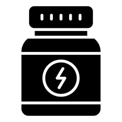 Protein Powder icon. Vector illustration. Symbols of nutrition and muscle building