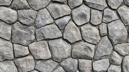 Obraz premium A detailed high-resolution seamless gray cobblestone texture with stone shapes, ideal for construction or 3D rendering projects. The tileable design features natural, grungy stone patterns that can be