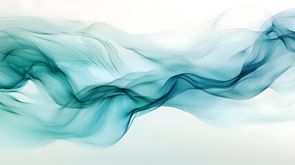 Fototapeta premium Abstract Teal Smoke Wave Background
