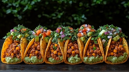 Delicious Tacos Loaded with Fresh Toppings Ready to Enjoy Eating