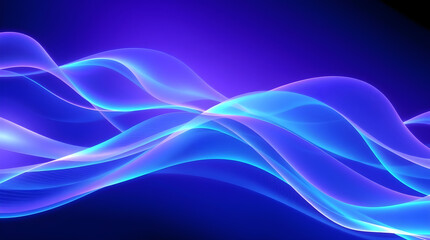 Fototapeta premium Abstract blue and purple waves flowing seamlessly on dark background