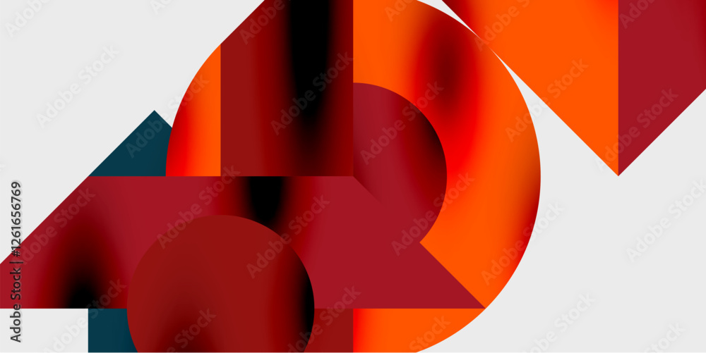 Aufkleber Vibrant abstract background circles with smooth gradients, creating a dynamic and modern design. Ideal for creative, tech, or contemporary-themed projects