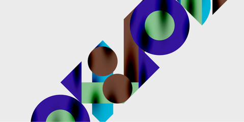 Modern abstract background featuring circles, lines, and triangles in a dynamic geometric composition. Perfect for stylish, tech, or creative-themed designs