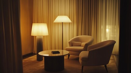 Modern living room with clean, minimal design and natural light, embodying simplicity and elegance.