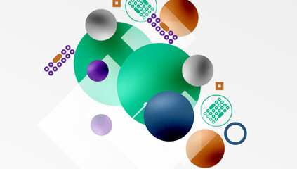Circles and elements geometric abstract background