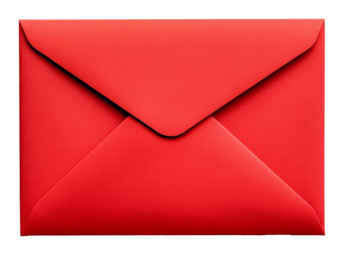 Red envelope with sleek finish, symbolic of communication and correspondence