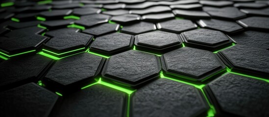 Hexagon Pattern with Green Glow