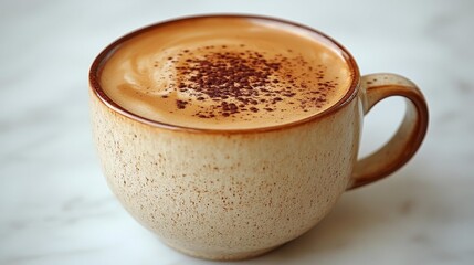A Cozy Cup of Coffee with a Light Dusting of Cocoa Powder on Top. Generative AI
