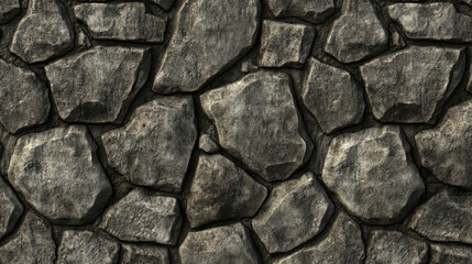 Fototapeta premium A detailed high-resolution seamless gray cobblestone texture with stone shapes, ideal for construction or 3D rendering projects. The tileable design features natural, grungy stone patterns that can be