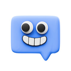 chat bubble smile groovy 3d illustration