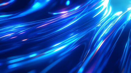 Abstract Blue Liquid Light Waves Background