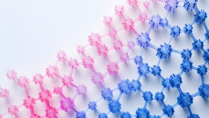 Abstract molecular structure, gradient color,  network, scientific background