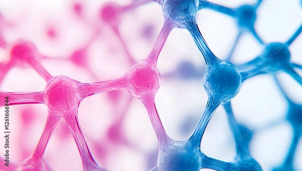 Poster colorful molecular structure in lab background